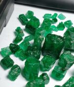 loose real Natural uncut Swat, Pakistan emeralds lot